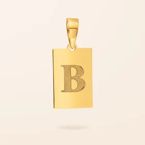 10K Gold Dog Tag Charm