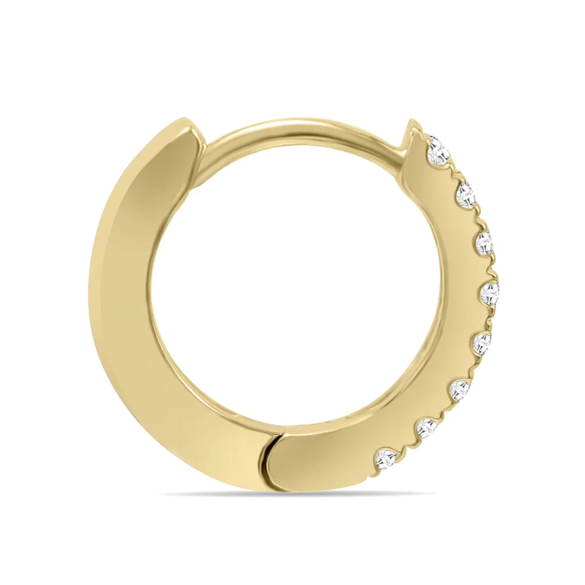 1/5 Carat Tw Small Diamond Huggie Hoop Earrings In 10K Yellow Gold