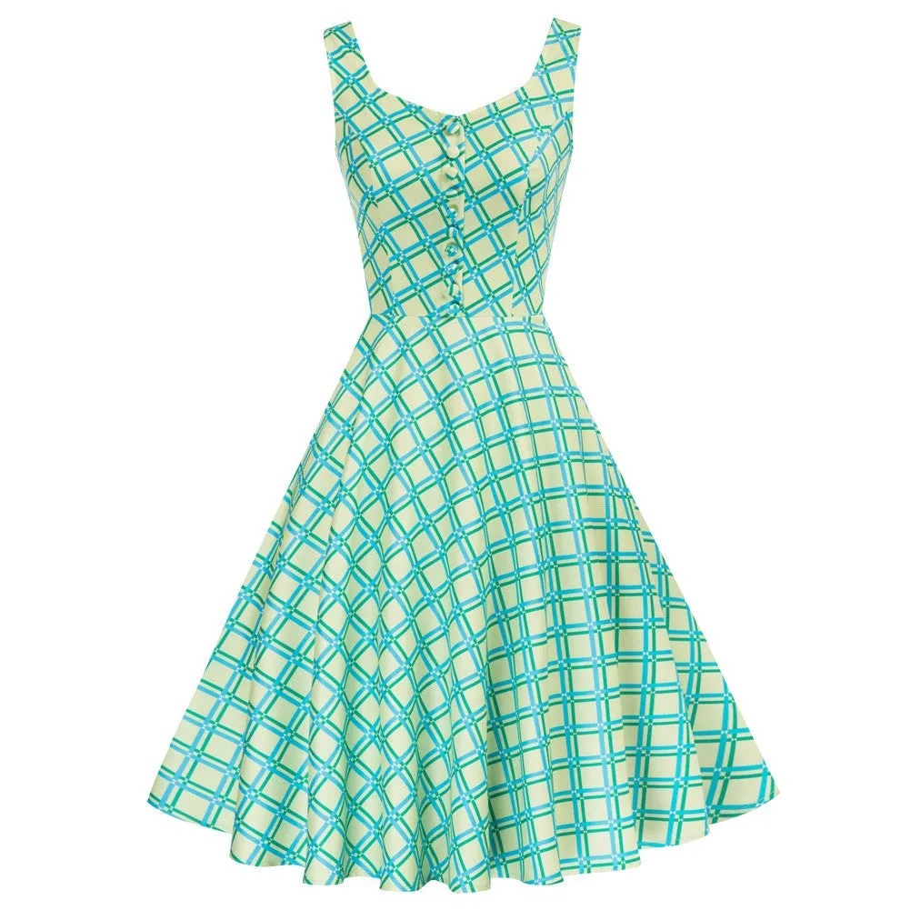 1950s Retro Vintage Sleeveless Homecoming Dresses Cocktail Party A-Line Dress