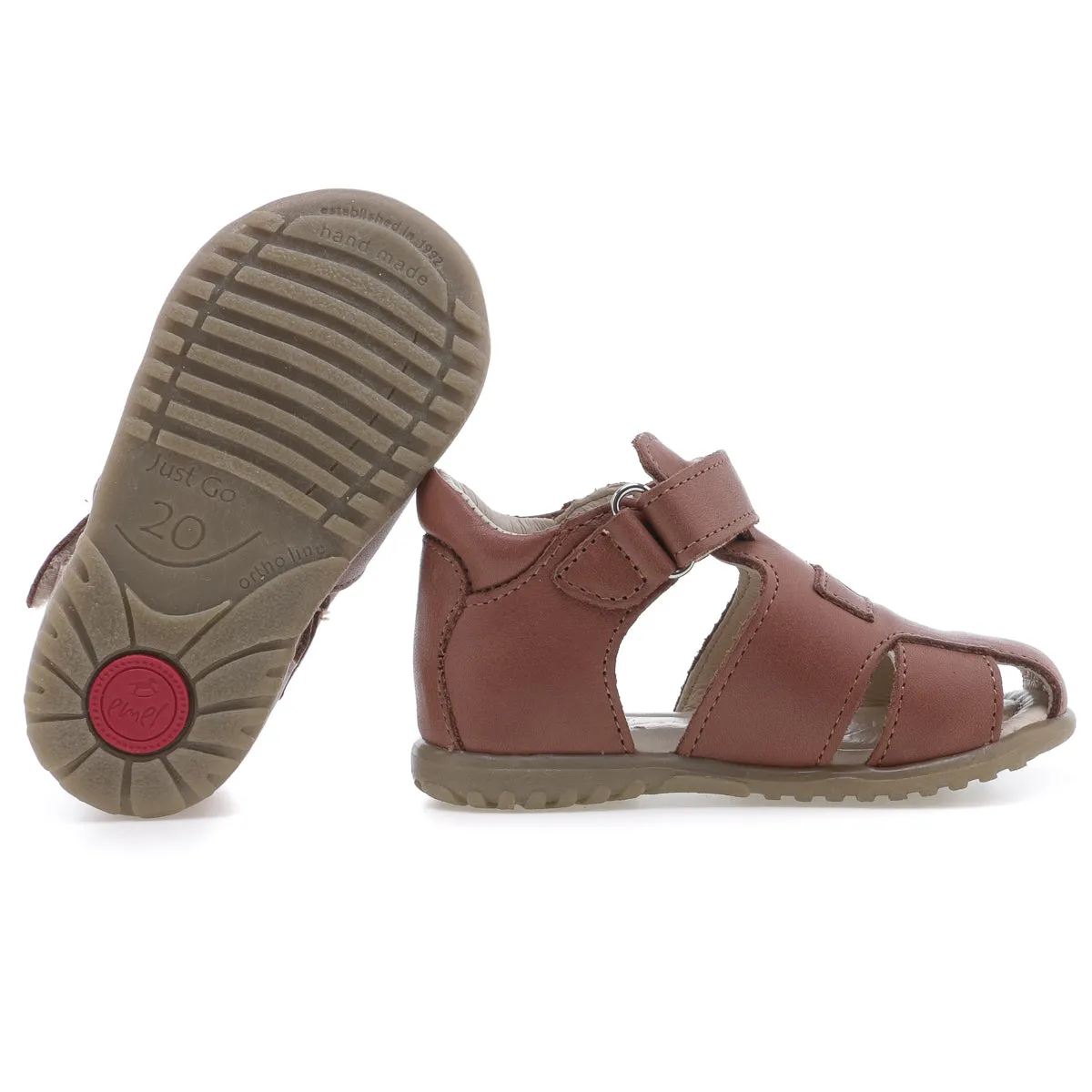 (2199-18) Emel brown closed sandals