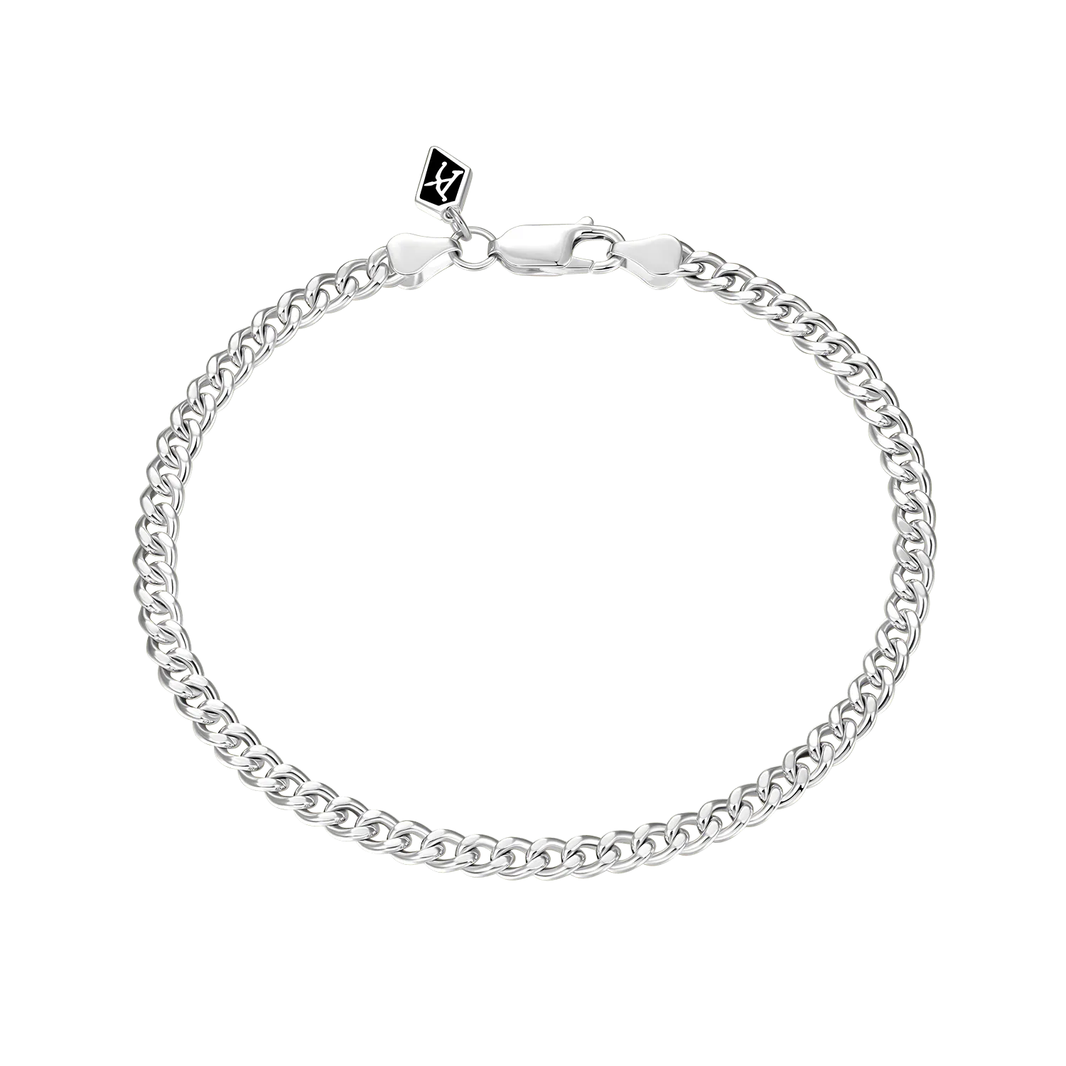 3.5mm Miami Micro Cuban Curb Bracelet - White Gold