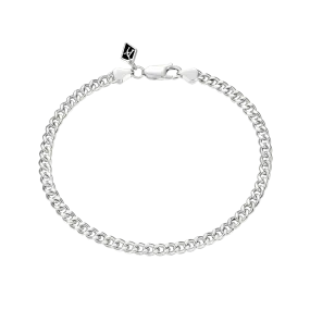 3.5mm Miami Micro Cuban Curb Bracelet - White Gold