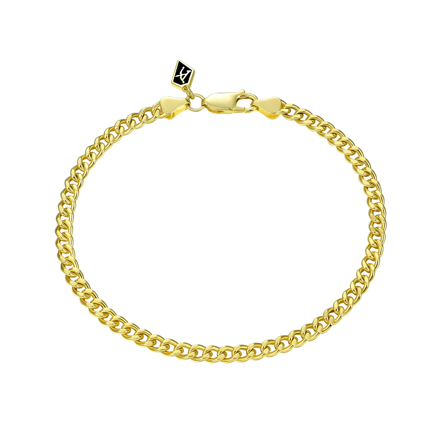 3.5mm Miami Micro Cuban Curb Bracelet - Yellow Gold