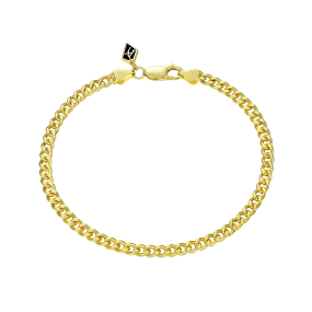 3.5mm Miami Micro Cuban Curb Bracelet - Yellow Gold