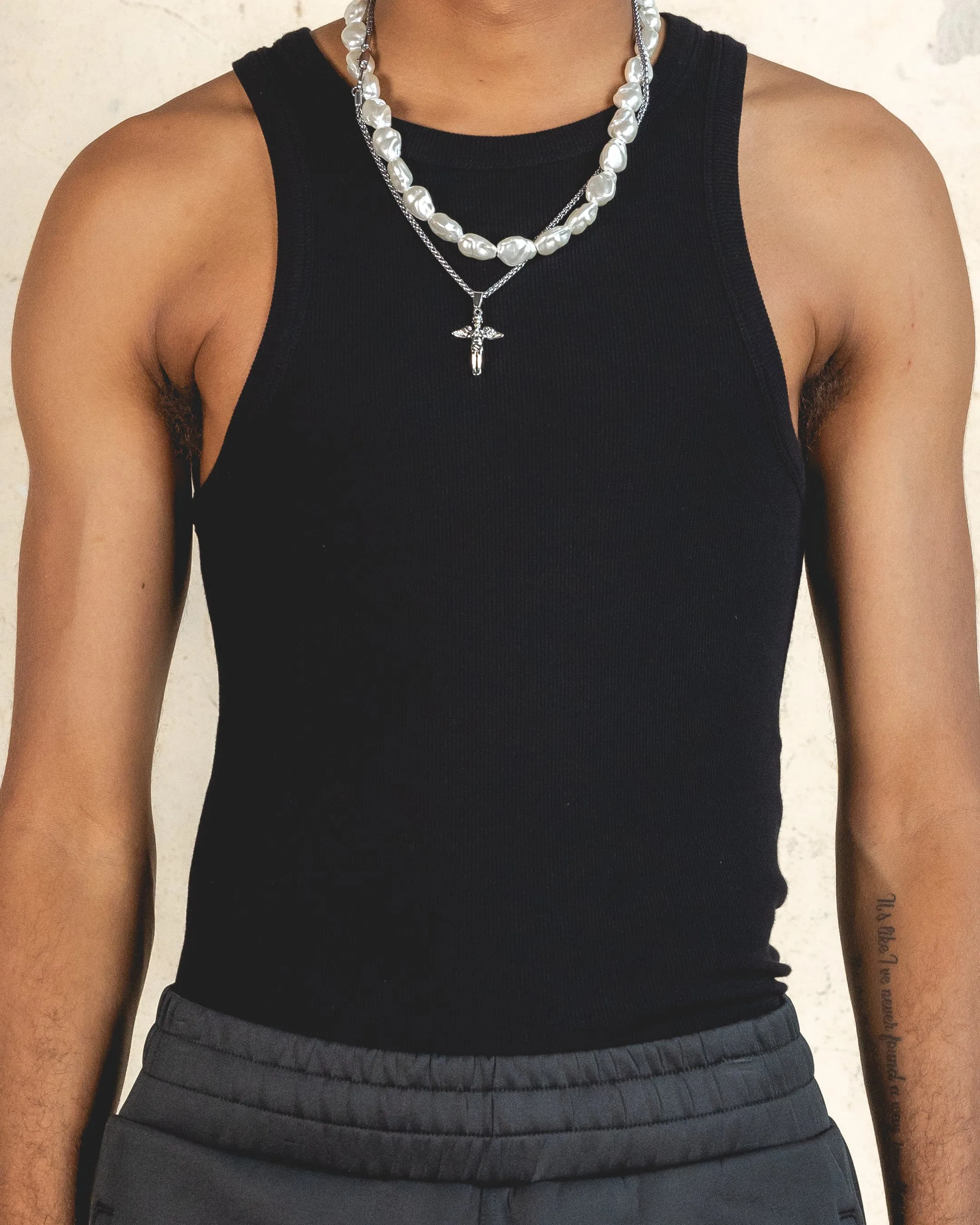 404 Ribbed Singlet Black