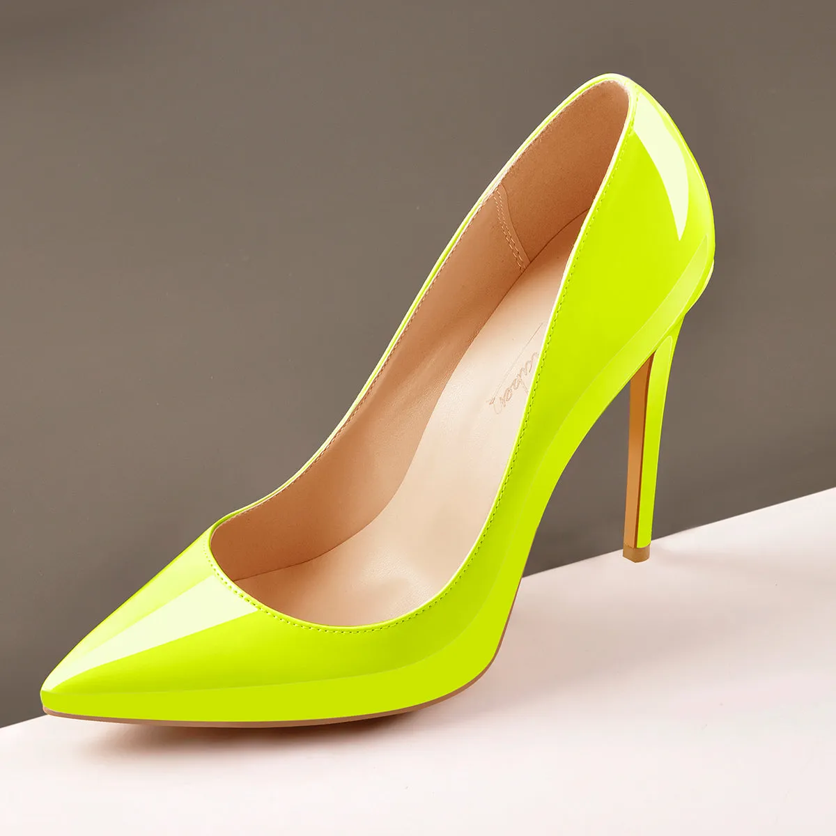 8cm 10cm 12cm Yellow Pointed Toe Pumps Classic Stilettos