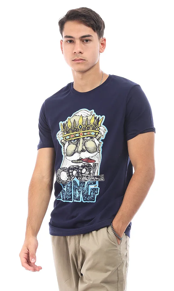 95131 Cool King Printed Navy Blue Slip On T-Shirt