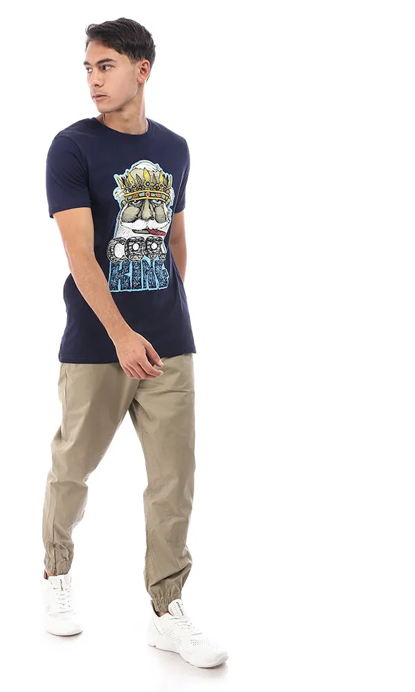 95131 Cool King Printed Navy Blue Slip On T-Shirt