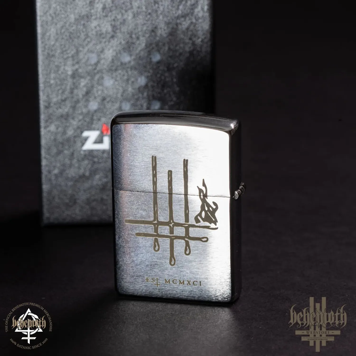 A Behemoth ZIPPO 'Thru Fire We Walk' lighter