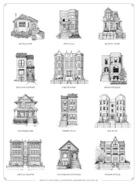 A Guide To Chicago Home Styles Art Print