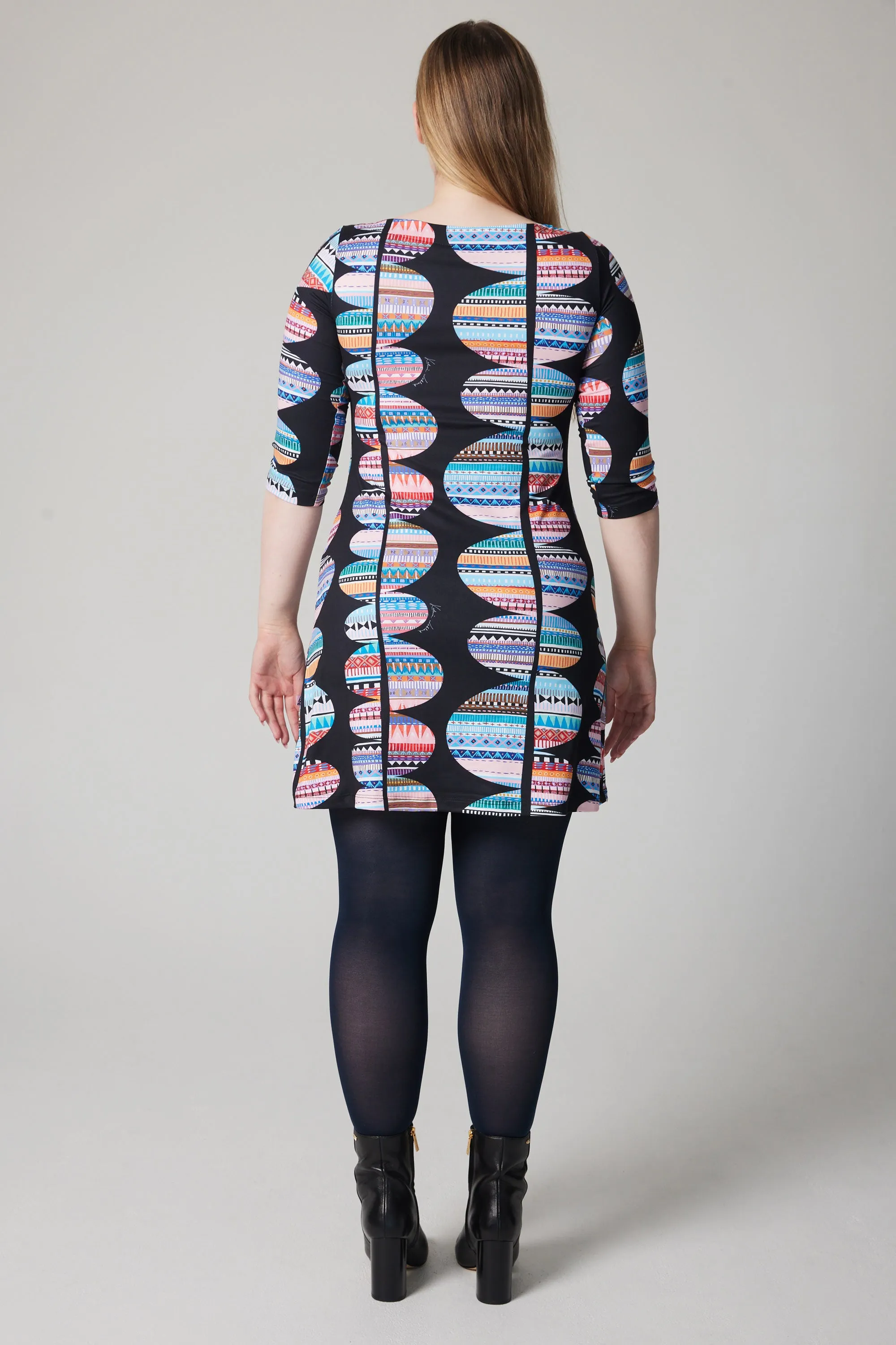 A-Line Dress - Folk Stripes