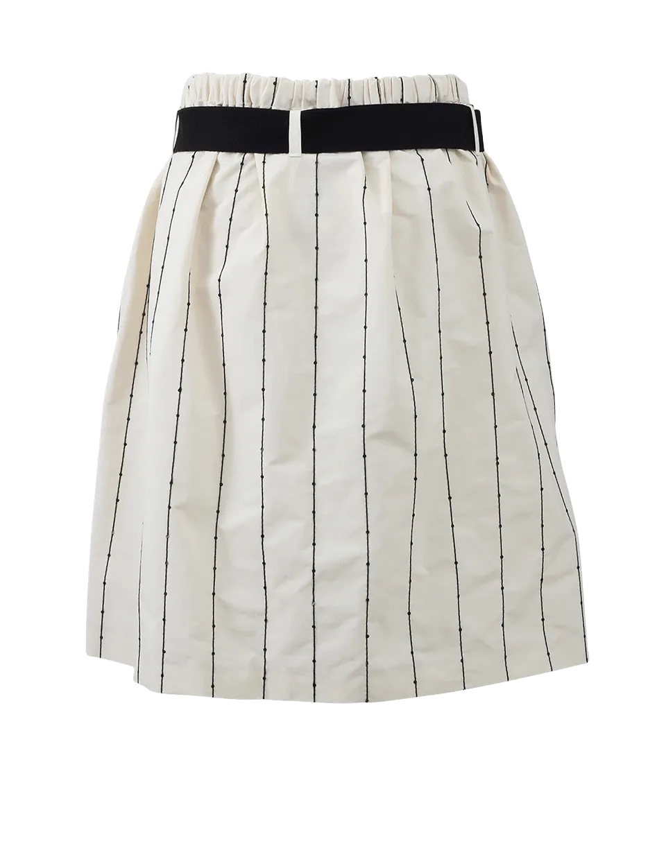 A-Line Skirt With Paillette Stripes