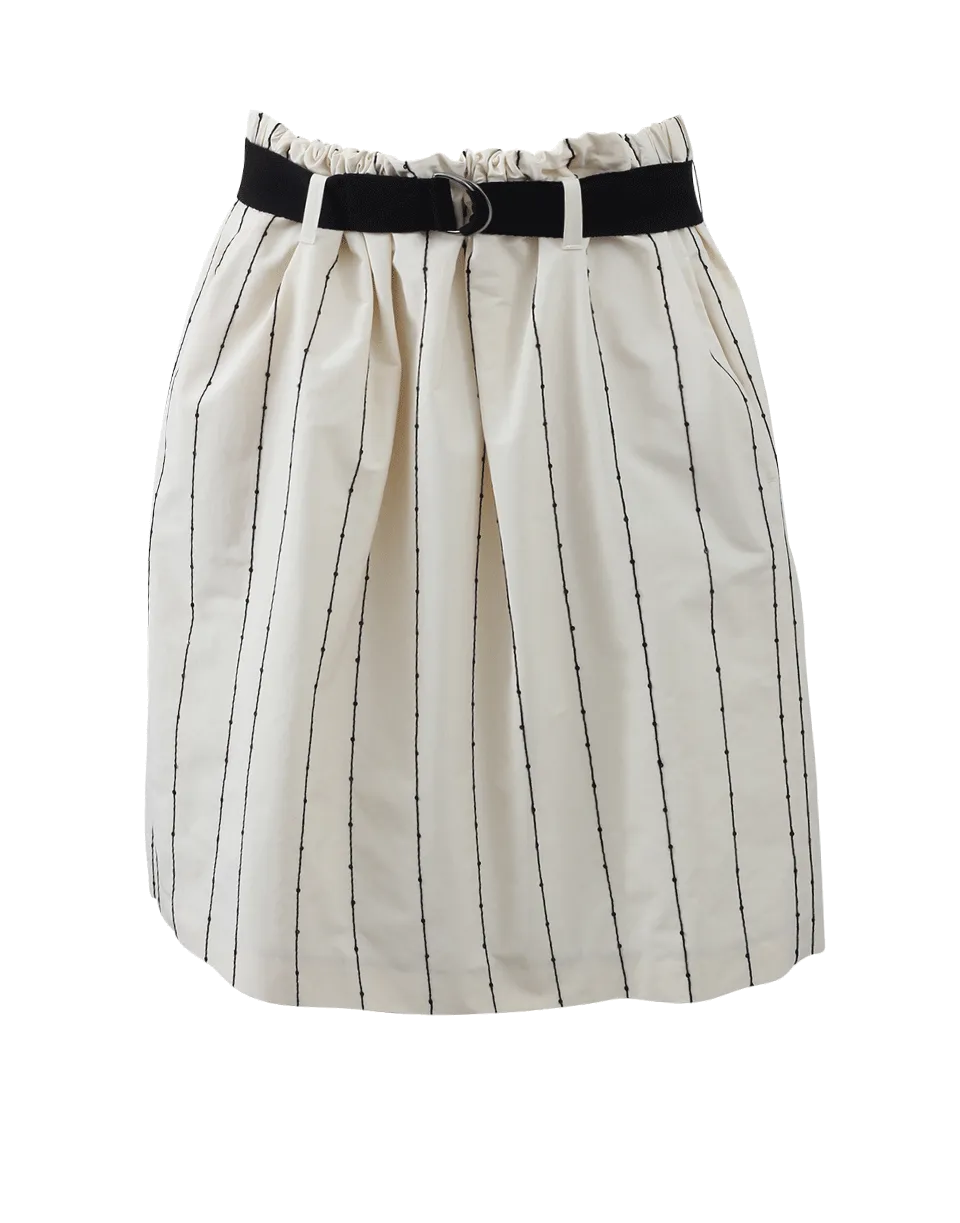 A-Line Skirt With Paillette Stripes