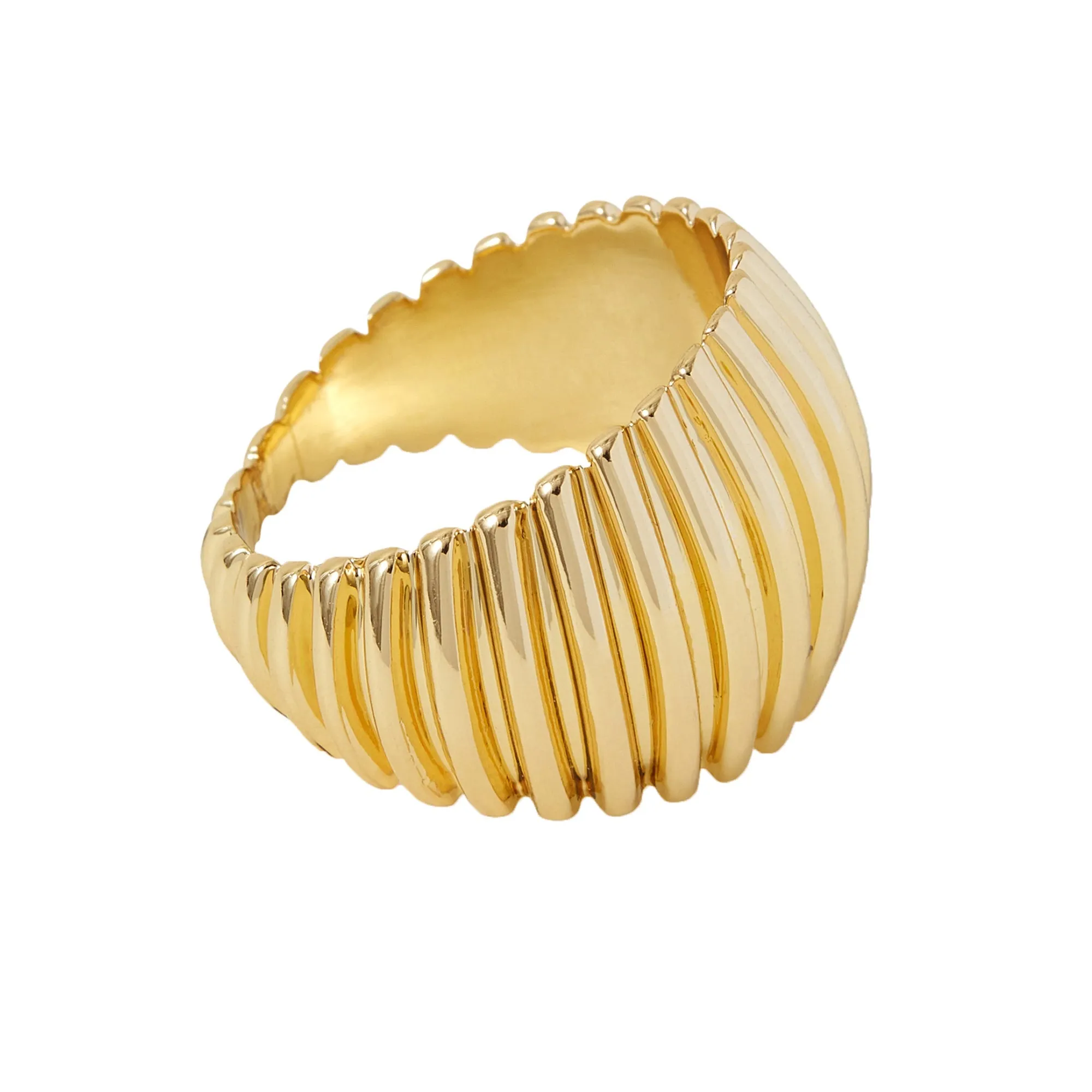 Accessorize London Women's Gold Chunky Ridged Ring-Large