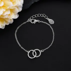 Accessorize London Women's Silver Linked Circle Bracelet