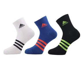 Adidas Men's Half Cushion Ankle Socks (Royal Solar Red/White/Black Solar Yellow)