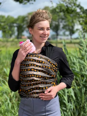 African Print Baby Carrier / Baby sling / baby wrap - Black Mud cloth stripes