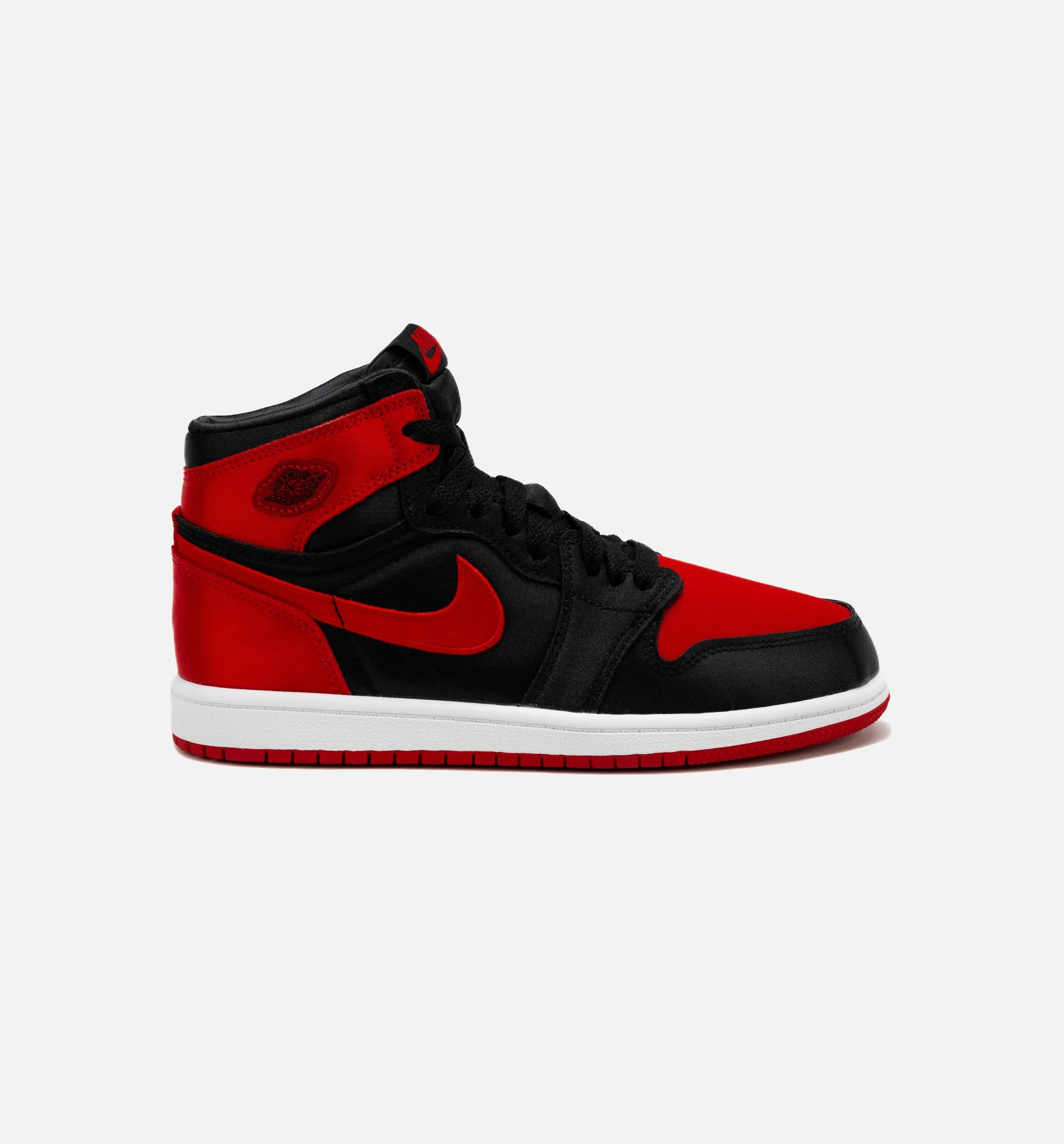 Air Jordan 1 Retro Hi OG Satin Bred Preschool Lifestyle Shoe - Black/Red Free Shipping