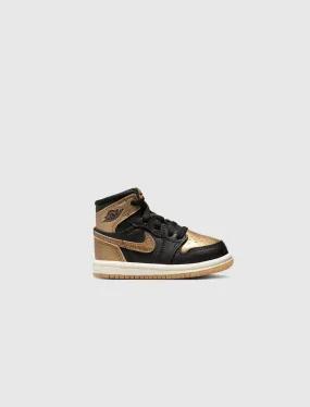 AIR JORDAN 1 RETRO HIGH OG "BLACK/METALLIC GOLD/SAIL" TD