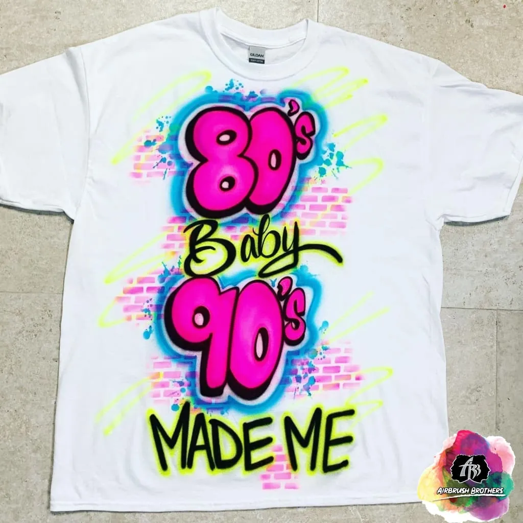 Airbrush 80's Baby w/ Bricks Shirt Design