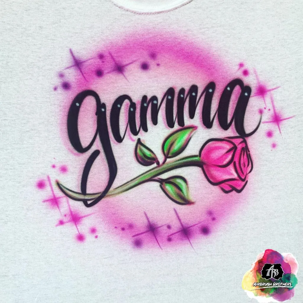 Airbrush Rose Name Shirt Design