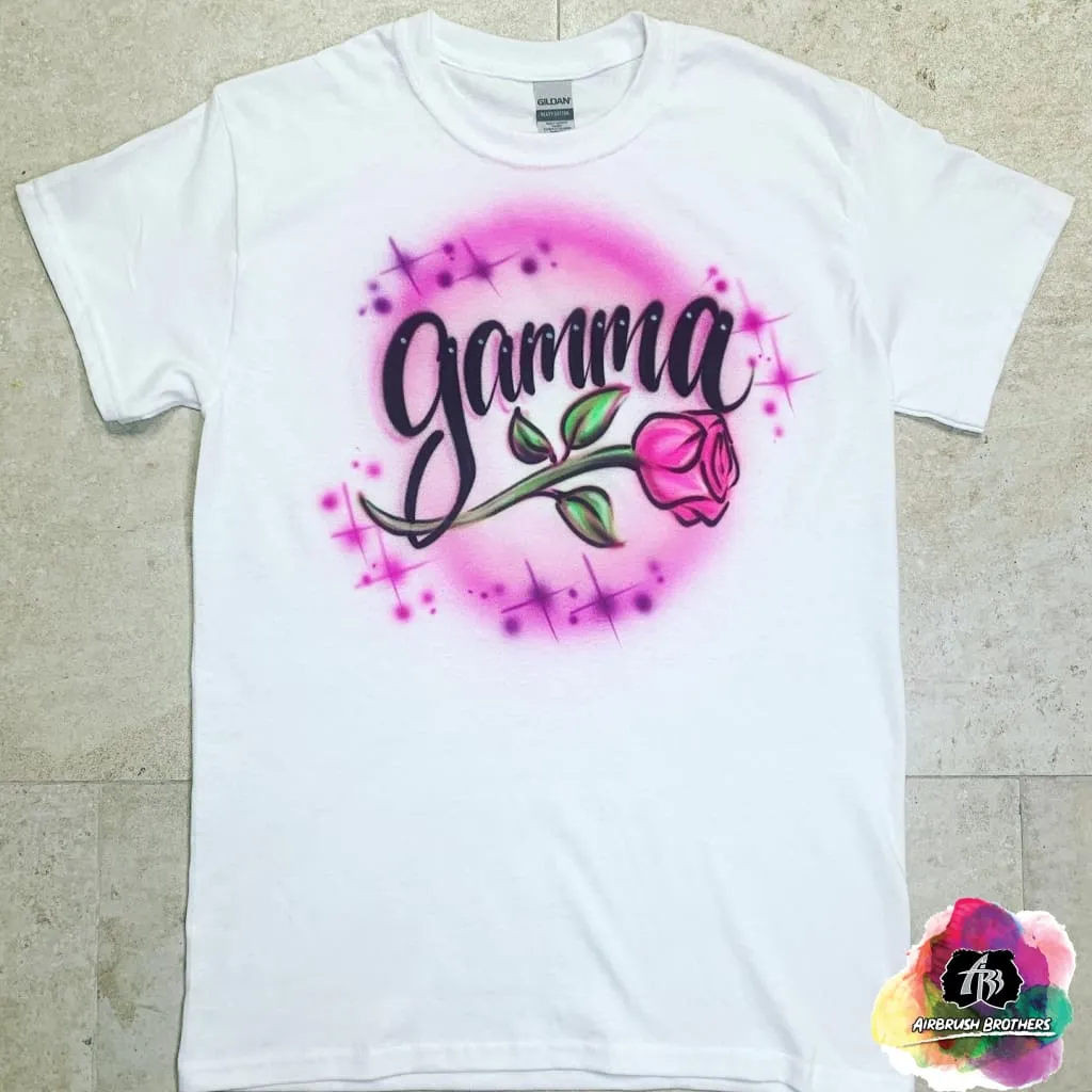 Airbrush Rose Name Shirt Design