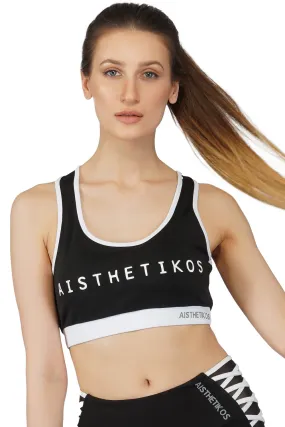 Aisthetikos signature Black Sports Bra