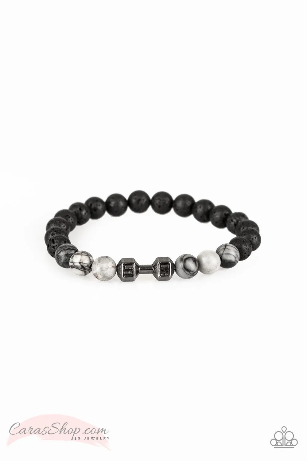 All About The Present Black Lava Rock Bracelet - Paparazzi Accessories