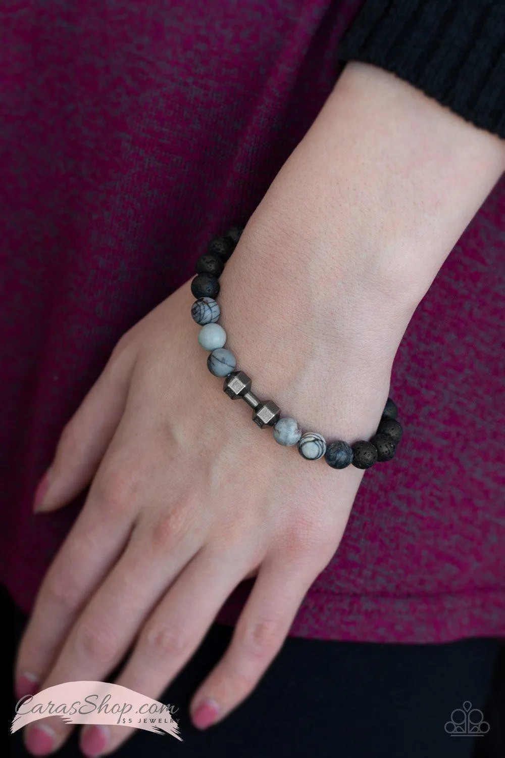 All About The Present Black Lava Rock Bracelet - Paparazzi Accessories