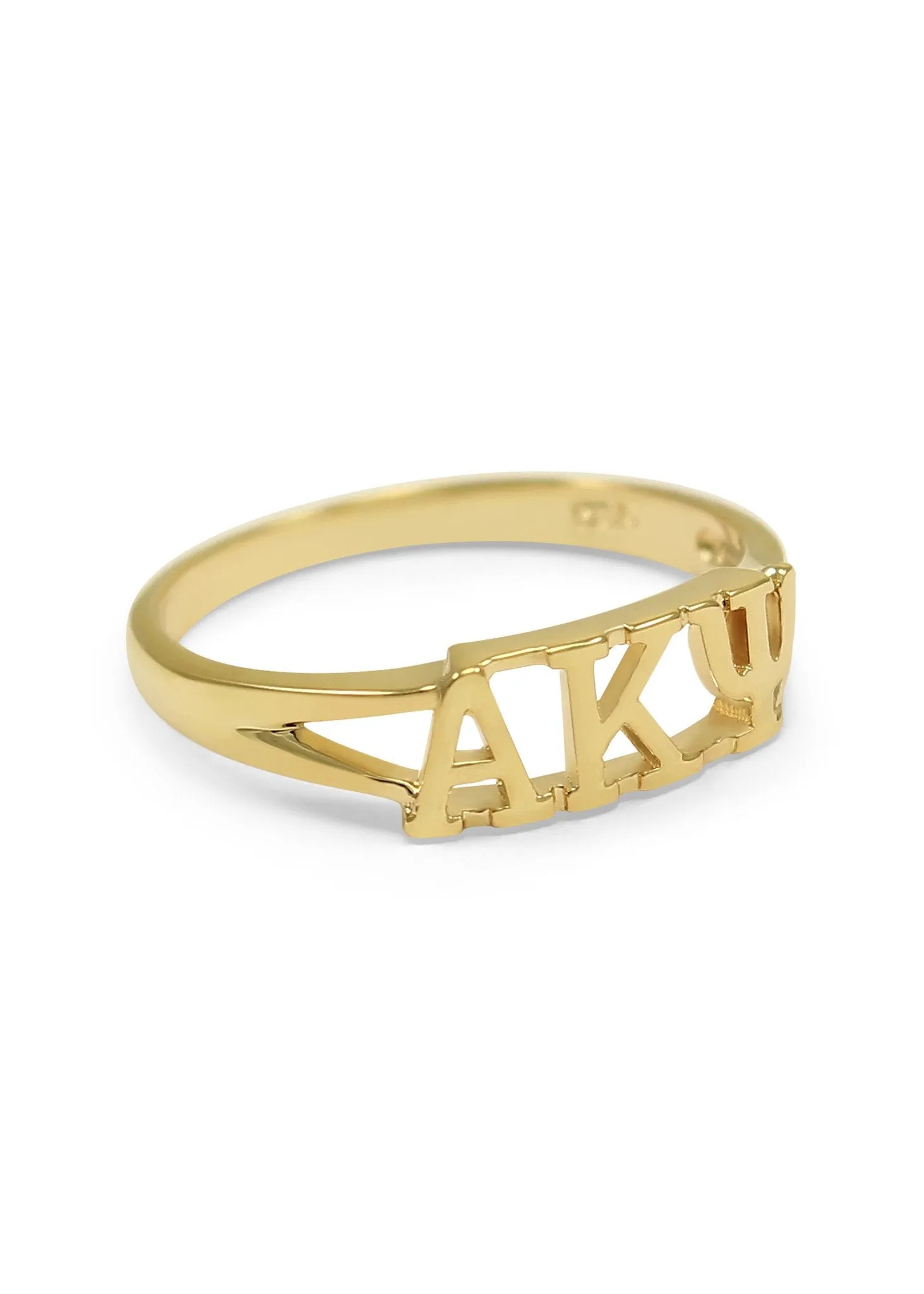 Alpha Kappa Psi 14k Sunshine Gold Plated Ring