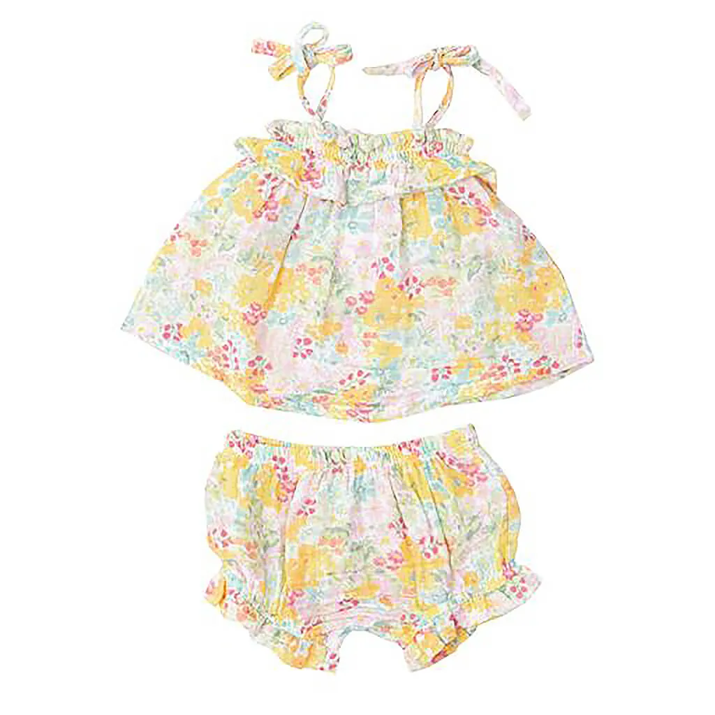 Angel Dear Ruffle Top Short Set Spring Meadow