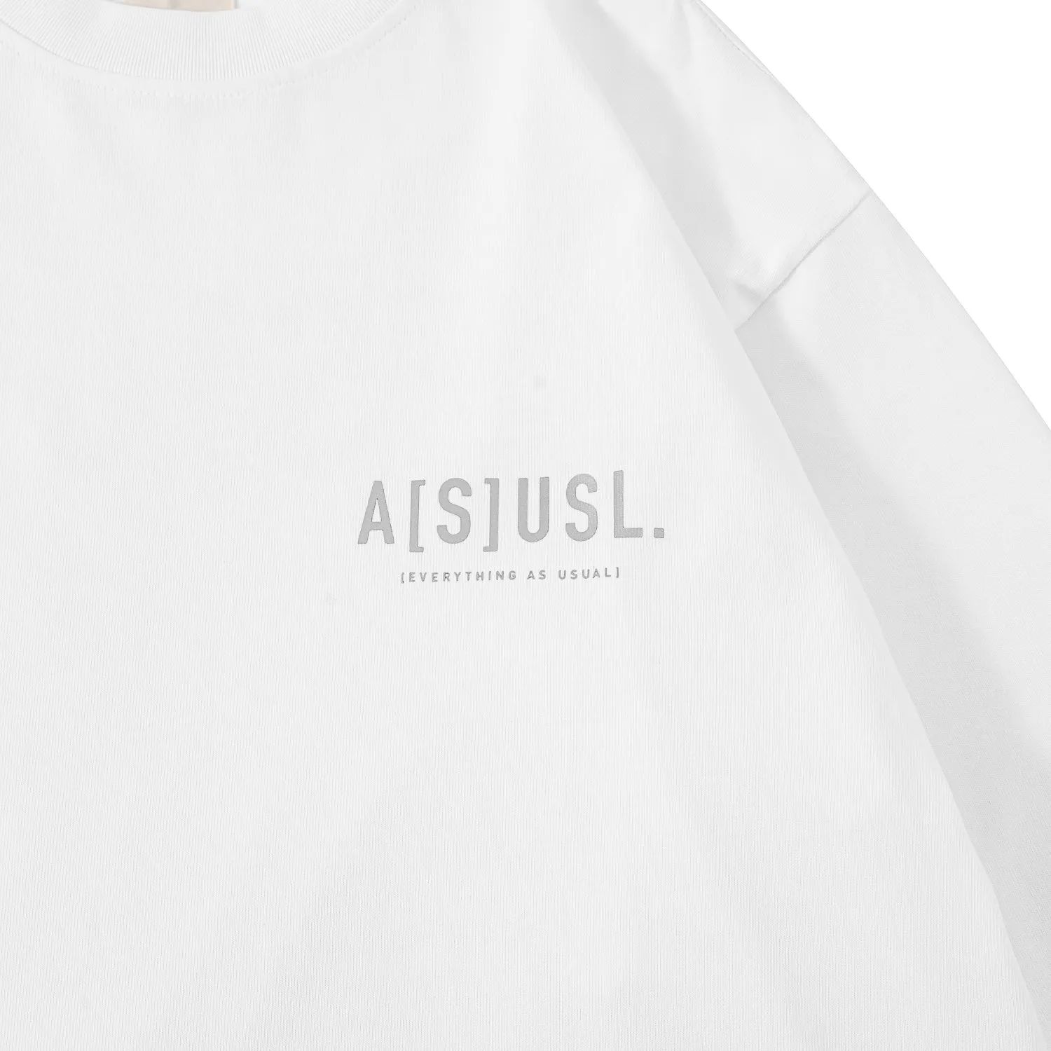 A[S]USL REFLECTIVE LOGO LONG TEE-WHITE