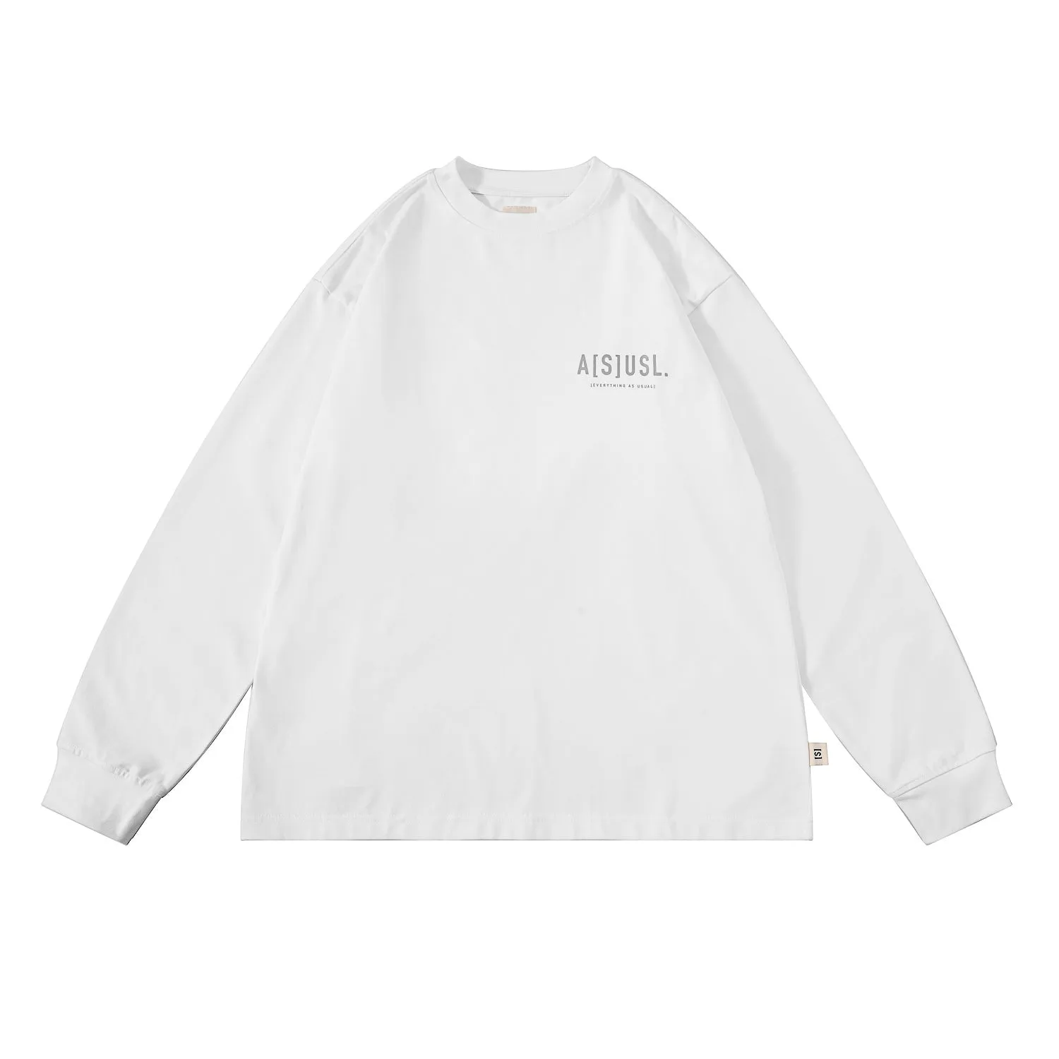 A[S]USL REFLECTIVE LOGO LONG TEE-WHITE