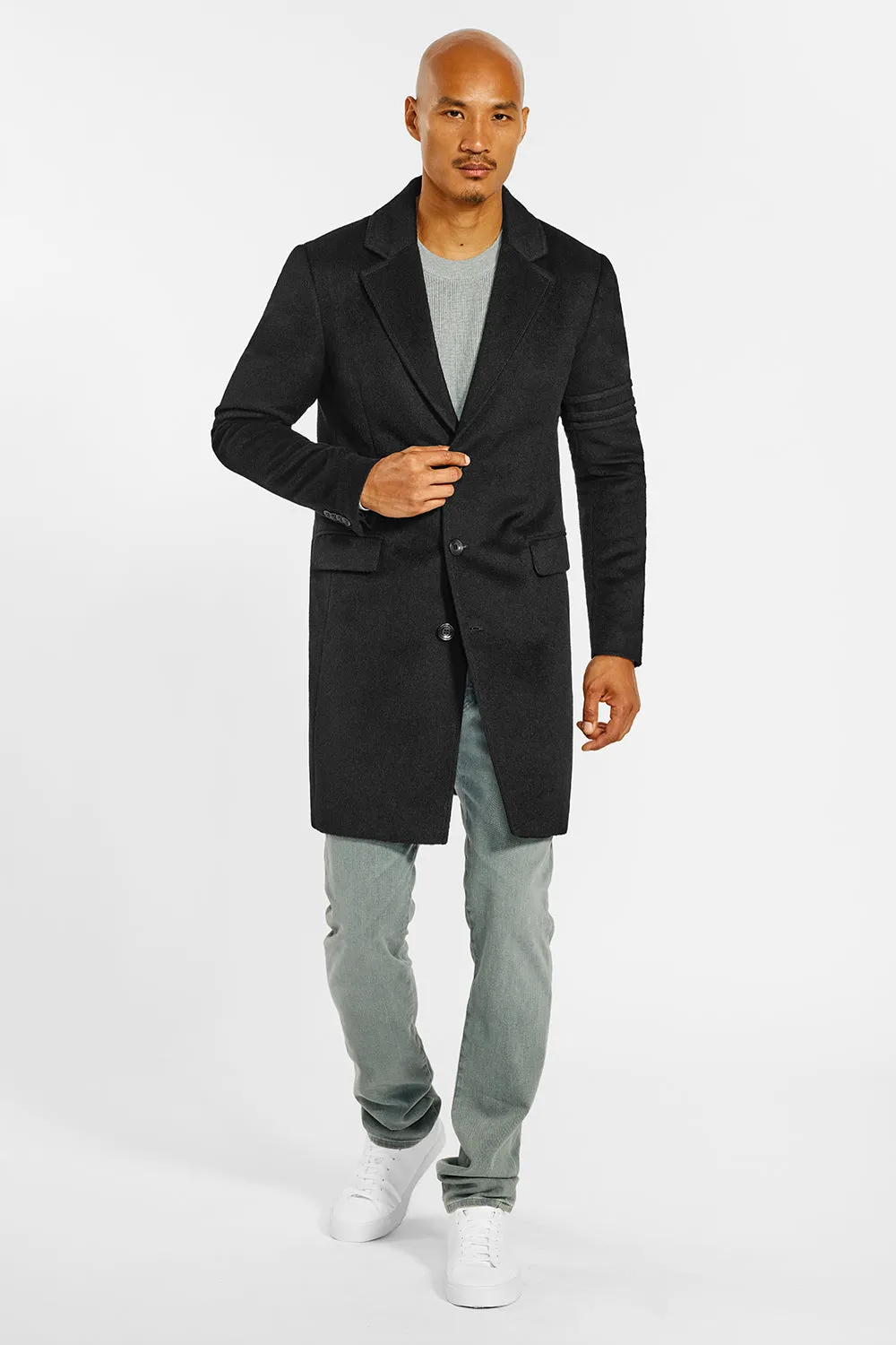 Baby Alpaca Notched Lapel Overcoat