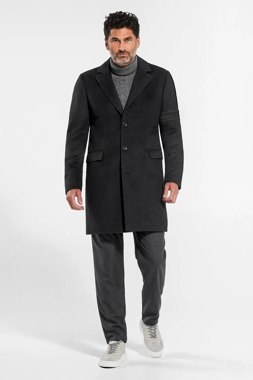 Baby Alpaca Notched Lapel Overcoat