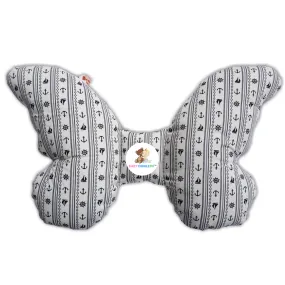 Babycuddle Butterfly Pillow - Anchor Stripes in White