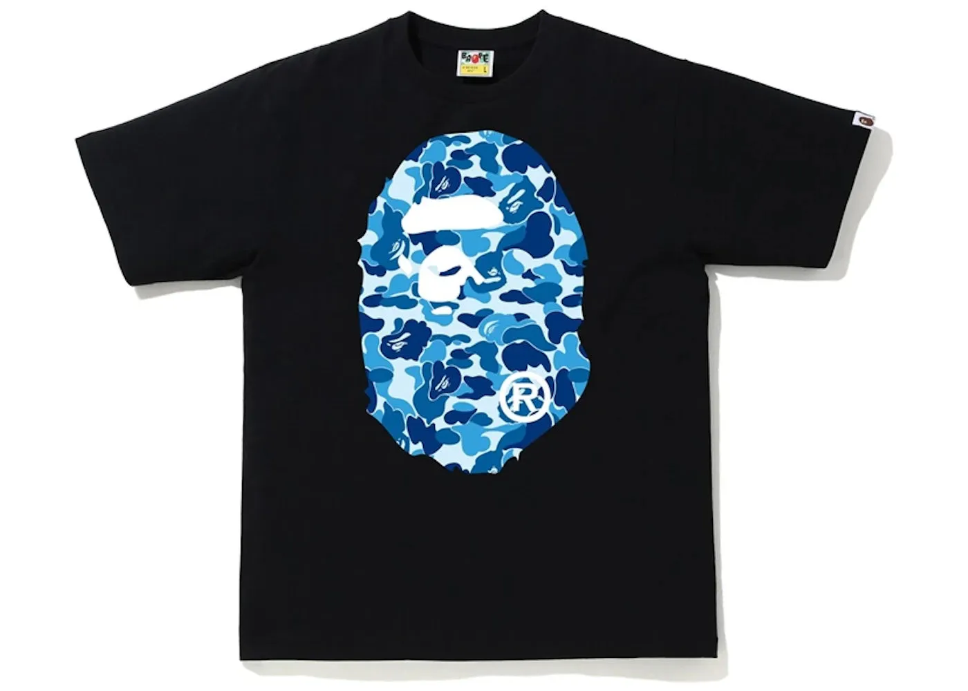 Bape ABC Camo Big Ape Head Tee 'Black Blue'