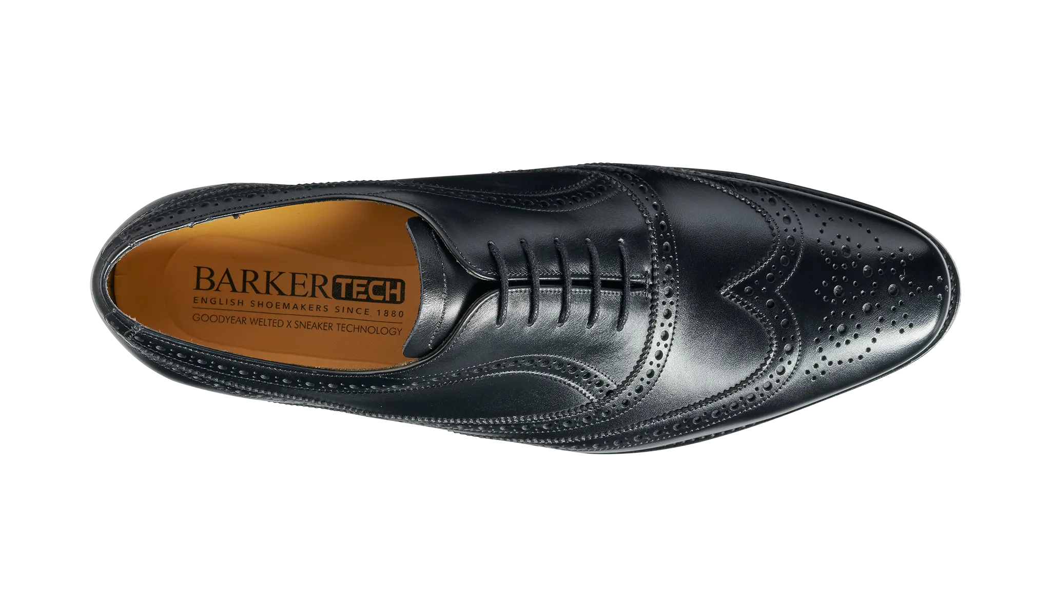 Barker Turing Brogue Shoe -  Black Calf