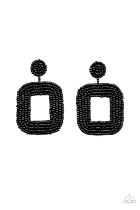 Beaded Bella Black-Earrings