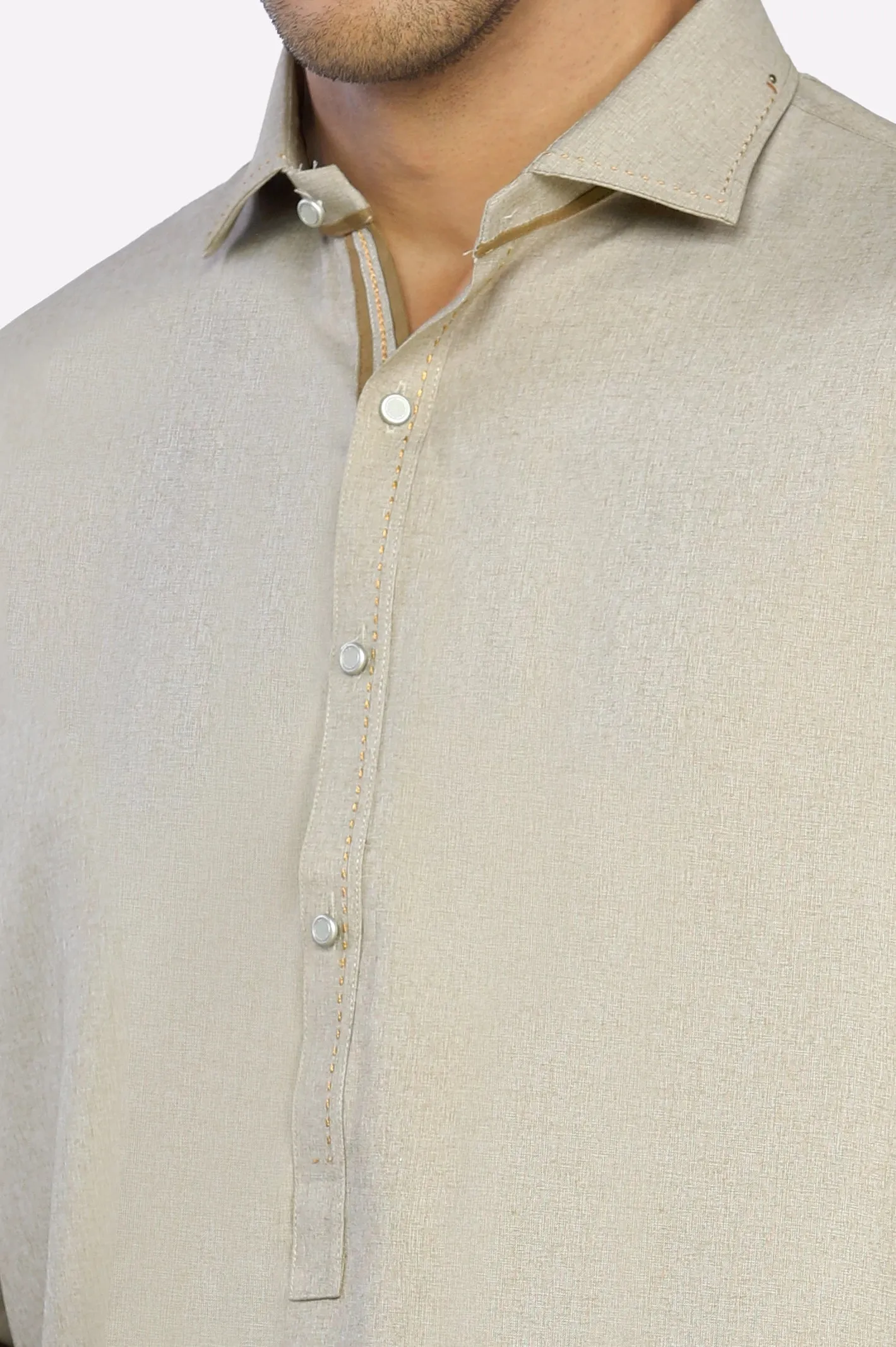 Beige Wash & Wear Shalwar Kameez