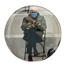 Bernie on a Chair button / magnet