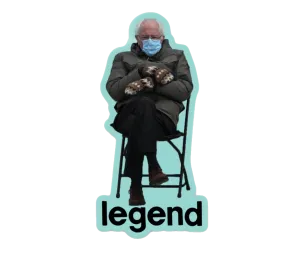 Bernie on a Chair - Legend Sticker