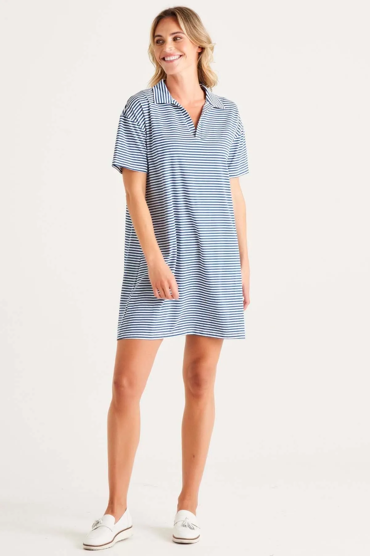 Betty Basics Deana Polo Dress in Persian Stripe