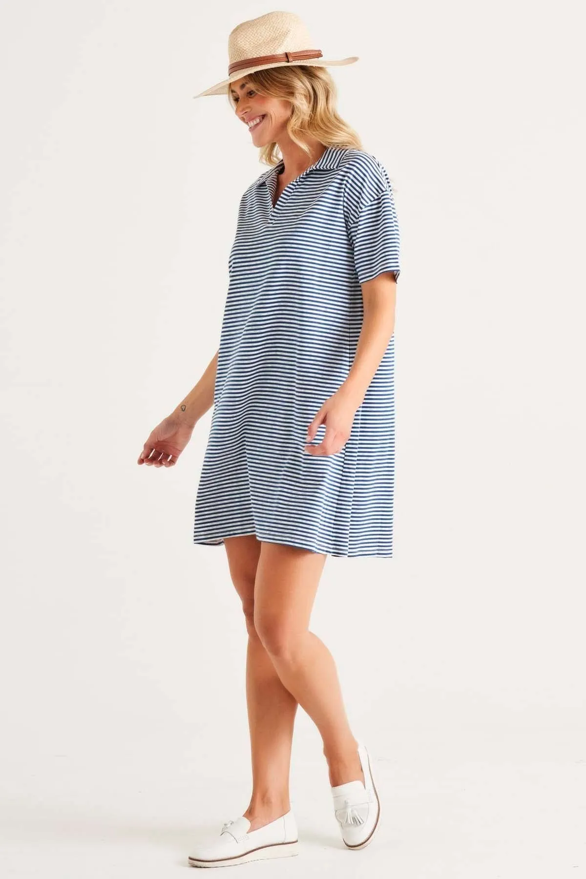 Betty Basics Deana Polo Dress in Persian Stripe