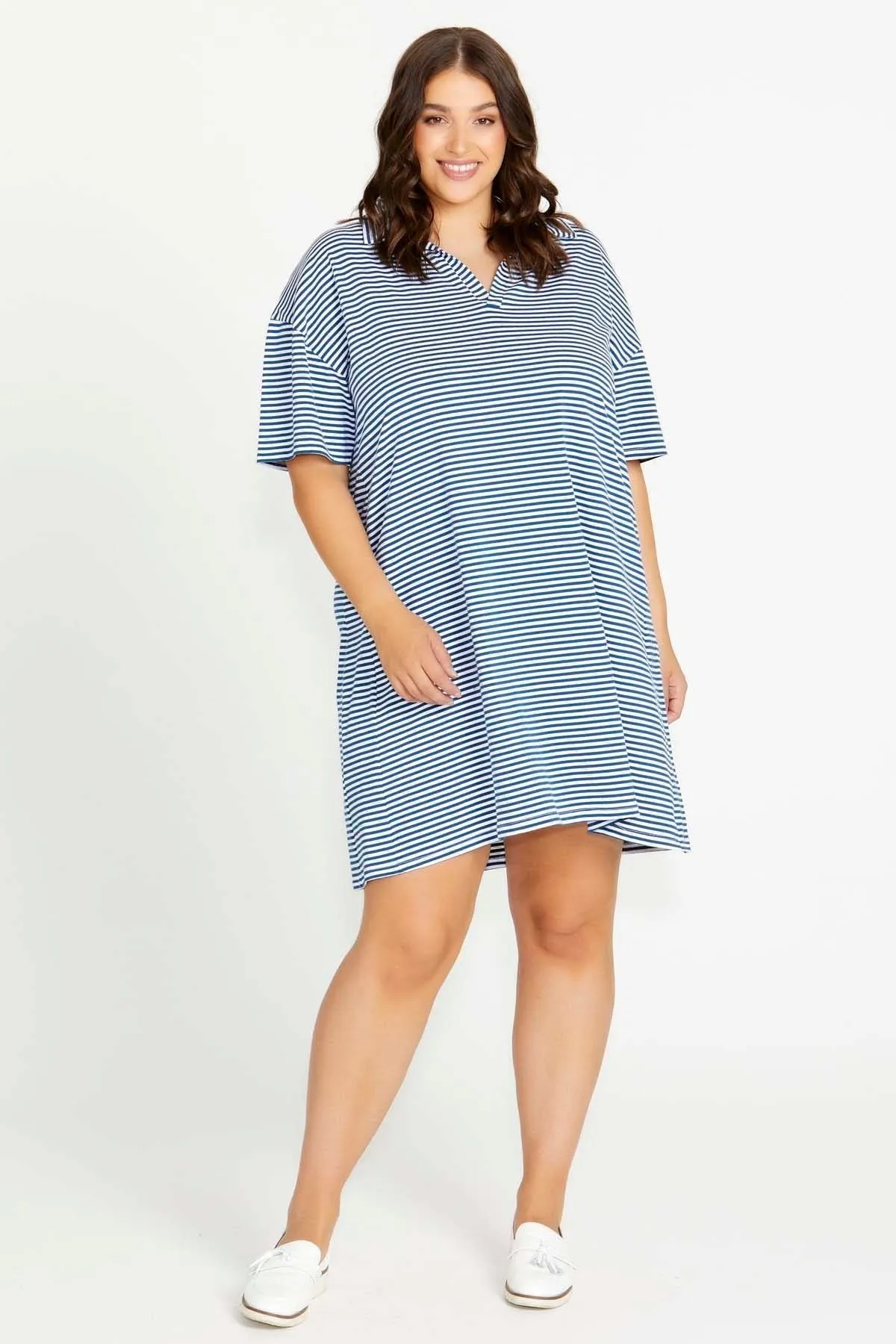 Betty Basics Deana Polo Dress in Persian Stripe