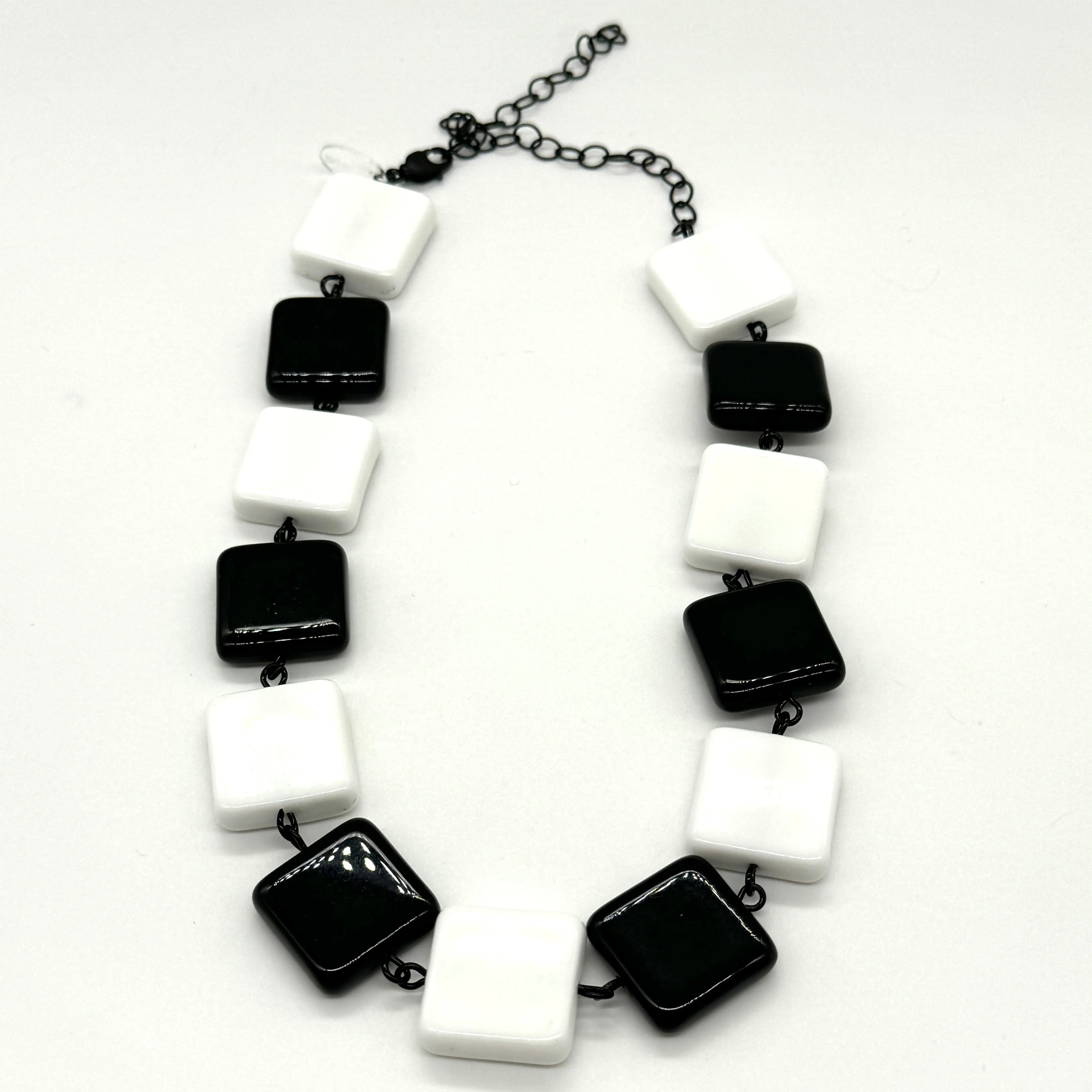 Black & White Geometric Amelia Necklace