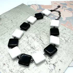 Black & White Geometric Amelia Necklace