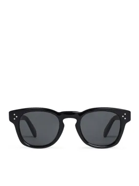 BLACK FRAME 52 SUNGLASSES IN BLACK ACETATE