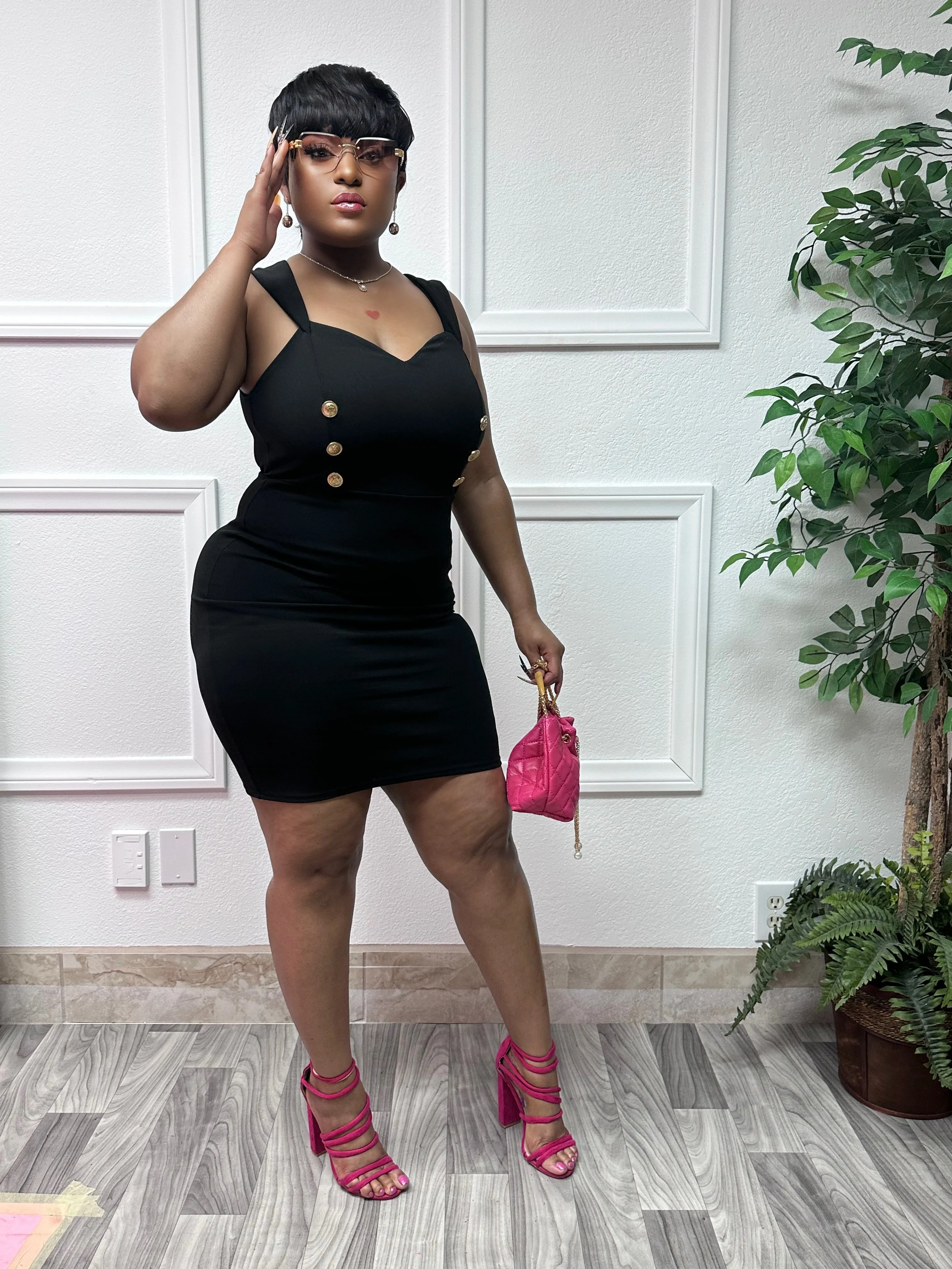 Black Mesha Bodycon Dress