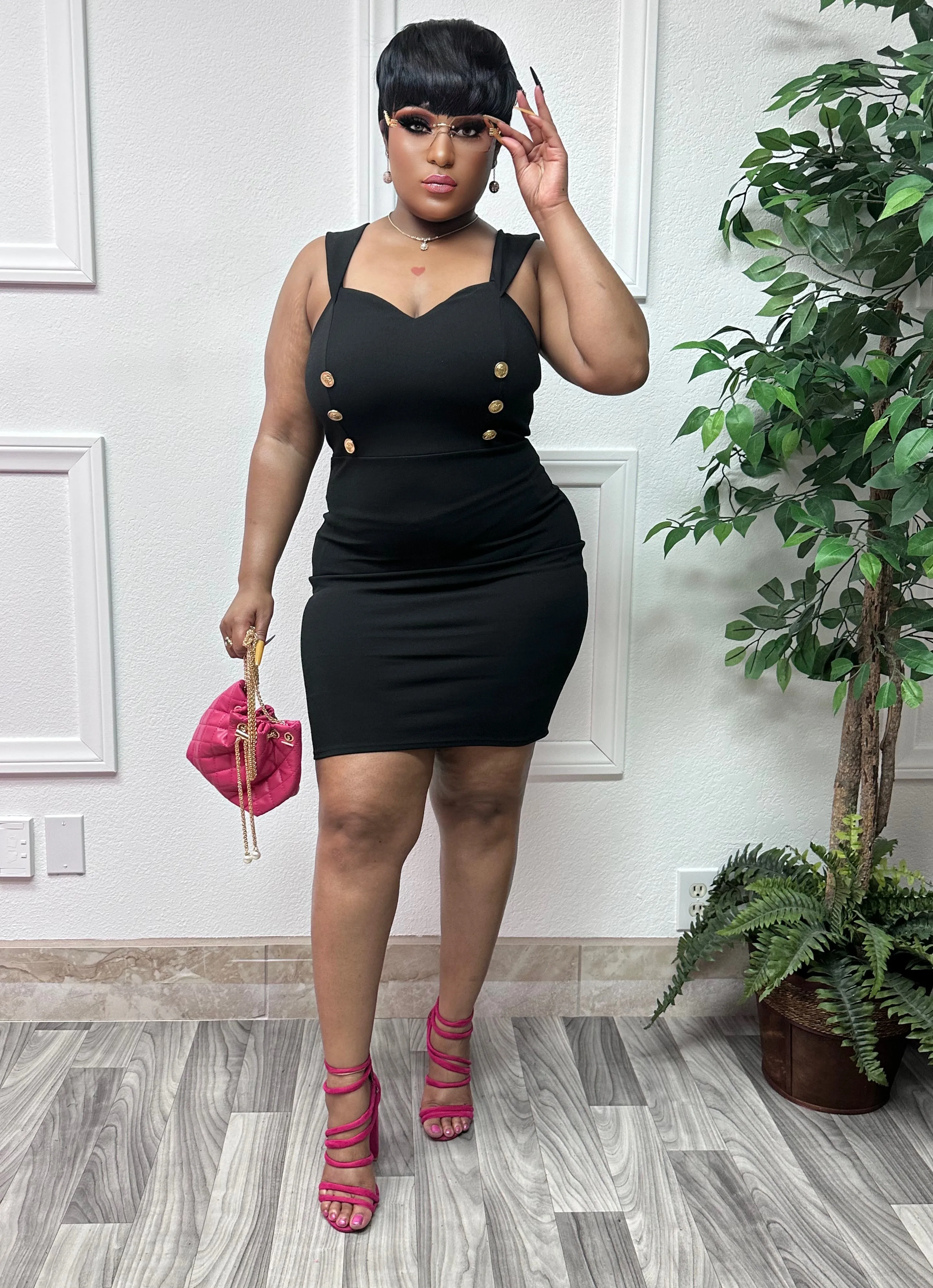 Black Mesha Bodycon Dress